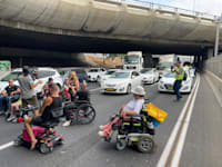 הפגנות הנכים באיילון / צילום: דוברות הנכים