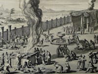 שבט לוי בעבודת המשכן / צילום: הדפס מאוסף פיליפ מדהרסט של איורי התנ''ך, wikimedia.org