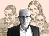 דב בהרב וסביבתו: מאיר שפיגלר, יפתח רון טל וקארין אלהרר / צילום: חברת החשמל. איורים: גיל ג'יבלי