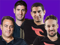 עופר בן-נון (מימין) ואוהד בוברוב, מייסדיי טאלון, ודן אמיגה (מימין) ומייק פיי, מייסדי איילנד / צילום: שי שרון, MKJ PHOTO