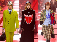 הקולקציה המשותפת של גוצ'י ואדידס, סתיו־חורף 2022-2023, שבוע האופנה במילאנו, פברואר השנה / צילום: Reuters