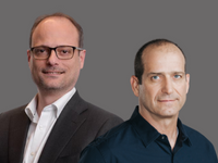 מנכ''ל קבוצת ישראכרט רן עוז וסגן יו''ר דירקטוריון הראל השקעות בן המבורגר / צילום: פזית עוז ויח''צ