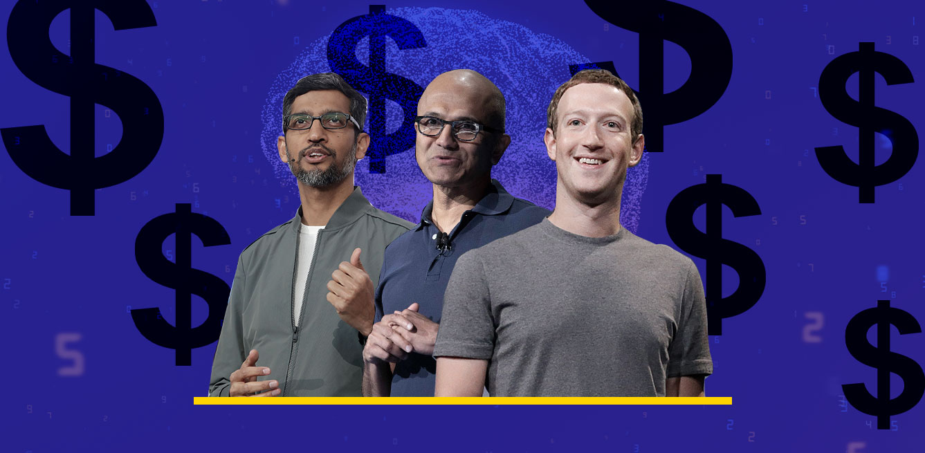 / צילום: צוקרברג, סאטיה נאדלה, סונדאר פיצ'אי / צילומים: AP, עיבוד: טלי בוגדנובסקי"