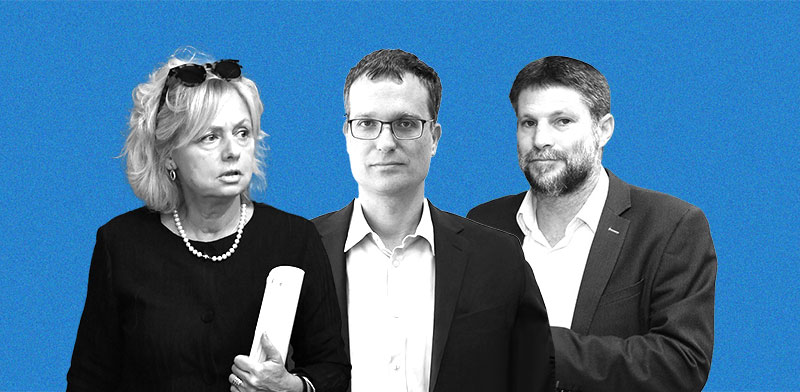 / צילום:  סמוטריץ', שר האוצר, אסי מסינג, היועץ המשפטי באוצר, גלי בהרב-מיארה, היועמ''שית / צילומים: דוברות הכנסת, דר בון, יואב דודקביץ/ידיעות אחרונות"