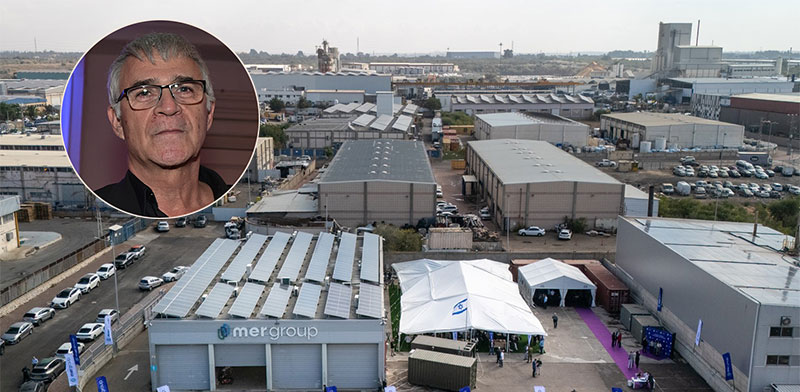 המפעל של טקמר באשקלון. בעיגול: יש דוידי / צילום: (רחפן) שי דרויק, תמר מצפי