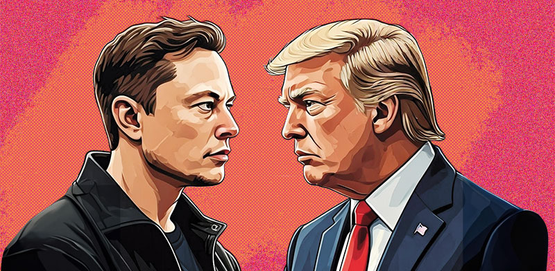 / צילום:  טראמפ ואילון מאסק / איור: Shutterstock"