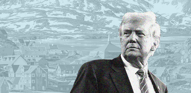 / צילום:  טראמפ על רקע גרינלנד. הצהיר שארה''ב ''צריכה את האי'' / צילומים: רויטרס, שאטרסטוק"