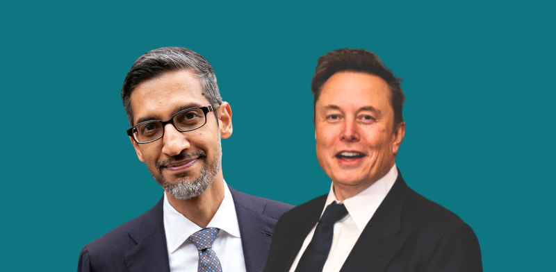 "אילון מאסק וסונדאר פיצ'אי / צילום: ap, Jose Luis Magana, Chip Somodevilla"