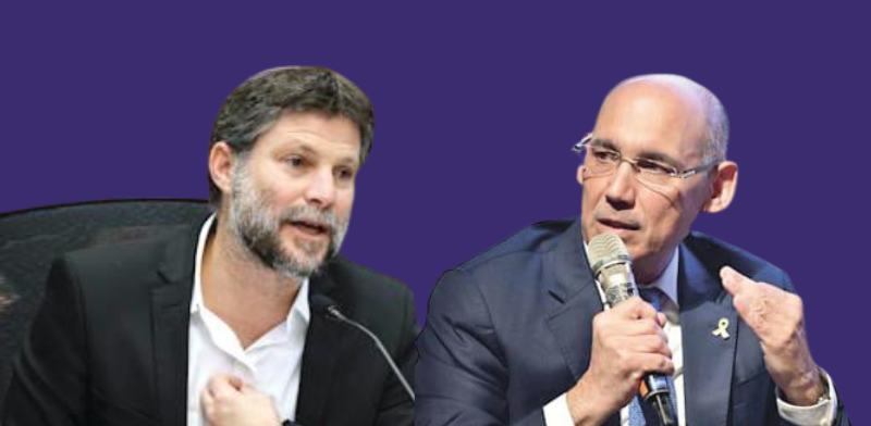 פרופ' אמיר ירון, נגיד בנק ישראל, ובצלאל סמוטריץ', שר האוצר / צילום: יוסי כהן, נועם מושקוביץ' - דוברות הכנסת