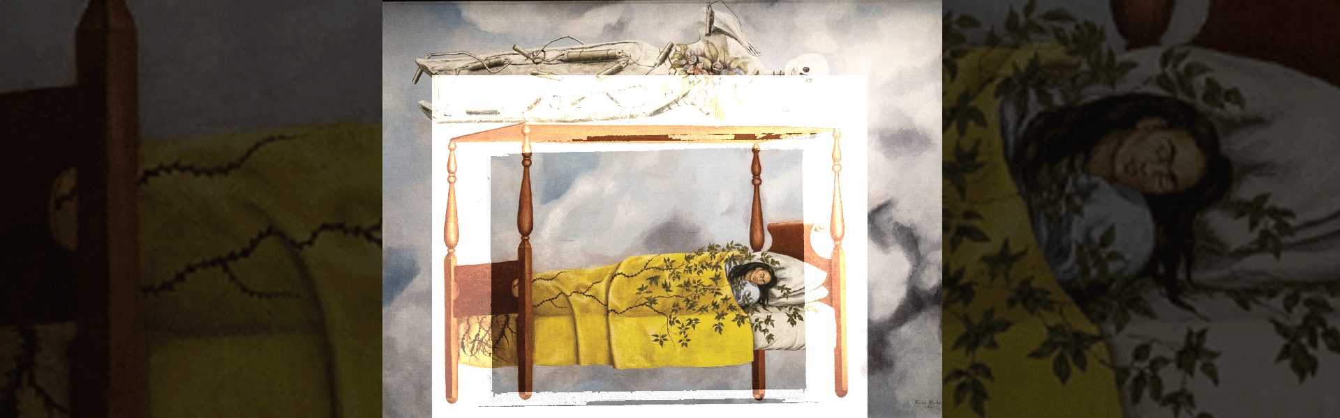 הציור ''החלום (מיטה'') של פרידה קאלו מוצג בסותבי'ס, ניו יורק. נכס לאומי / צילום: Reuters, Lev Radin