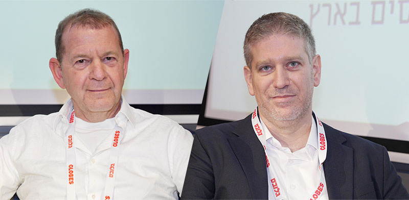 "אור ליביס, סמנכ''ל הכלכלה במשרד התחבורה, ואורי סירקיס, מנכ''ל ישראייר, בכנס תשתיות לעתיד / צילום: כדיה לוי"