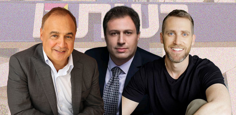 "אסף רפפורט, ממייסדי WIZ; אלון טל, מייסד קרן Merit; ולן בלווטניק, מבעלי רשת 13 / צילום: עמר הכהן, תמונה פרטית, יח''צ"