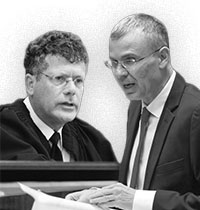 יריב לוין, שר המשפטים ויצחק עמית, נשיא ביהמ''ש העליון / צילום: נועם מושקוביץ' - דוברות הכנסת, רפי קוץ