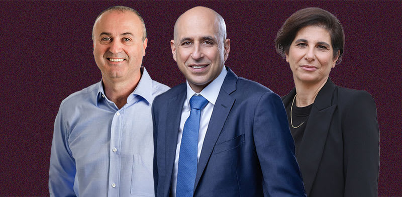 עו''ד מיכל כהן, הממונה על התחרות; ניב סרנה, מנכ''ל ניו-מד אנרג'י; עובד דבי, מנכ''ל דליה חברות אנרגיה / צילום: כדיה לוי, ענבל מרמרי, אורי שדה