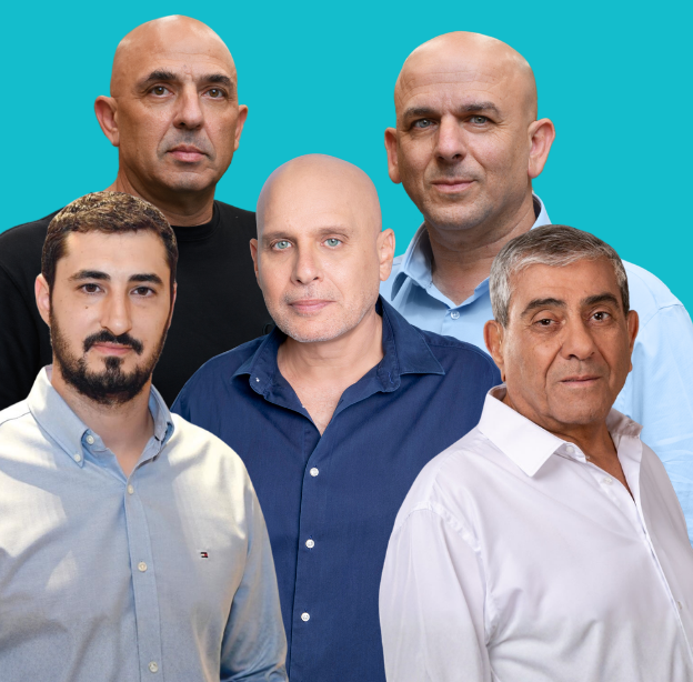 מימין: יגאל דמרי, האחים אמיר, לוי הלוי, יוני חנציס / צילום: יונתן בלום, תמר מצפי, ענבל מרמרי, עוזי אברהם