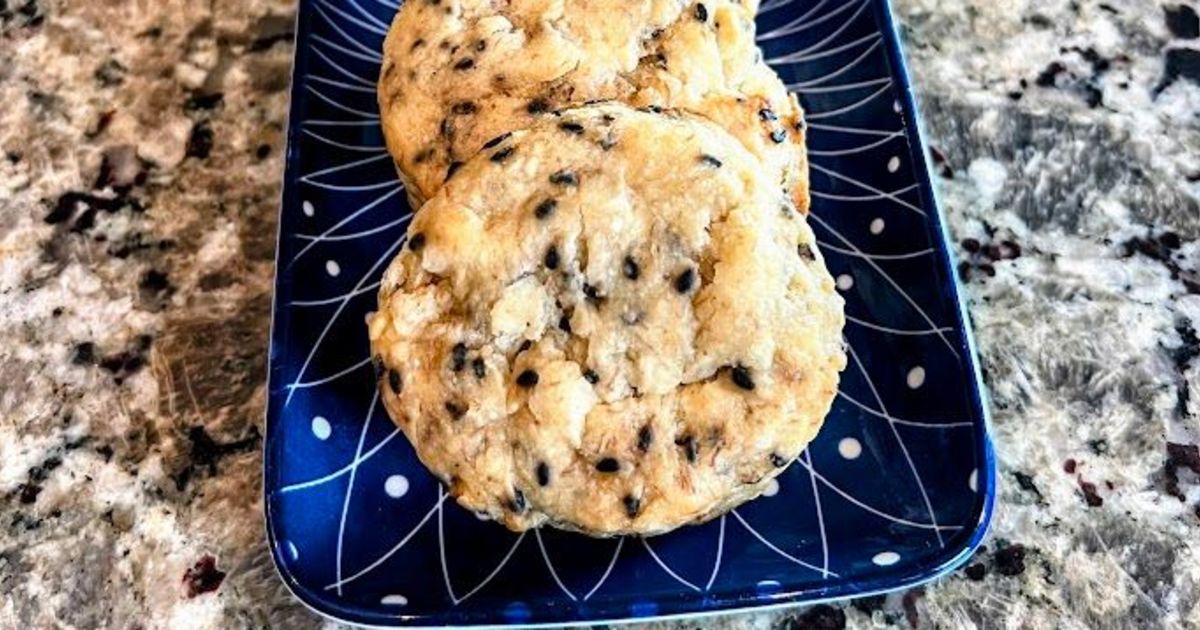 Black Sesame Banana Mochi Cookies | Simply Flavorful