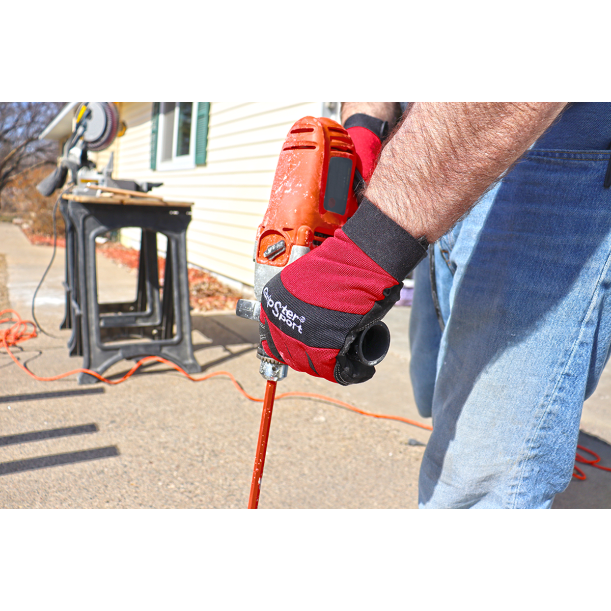 Gripster® Sport Synthetic Leather Palm Performance Mechanics Style Gloves with a Spandex Back - LIMITED STOCK - SG9000