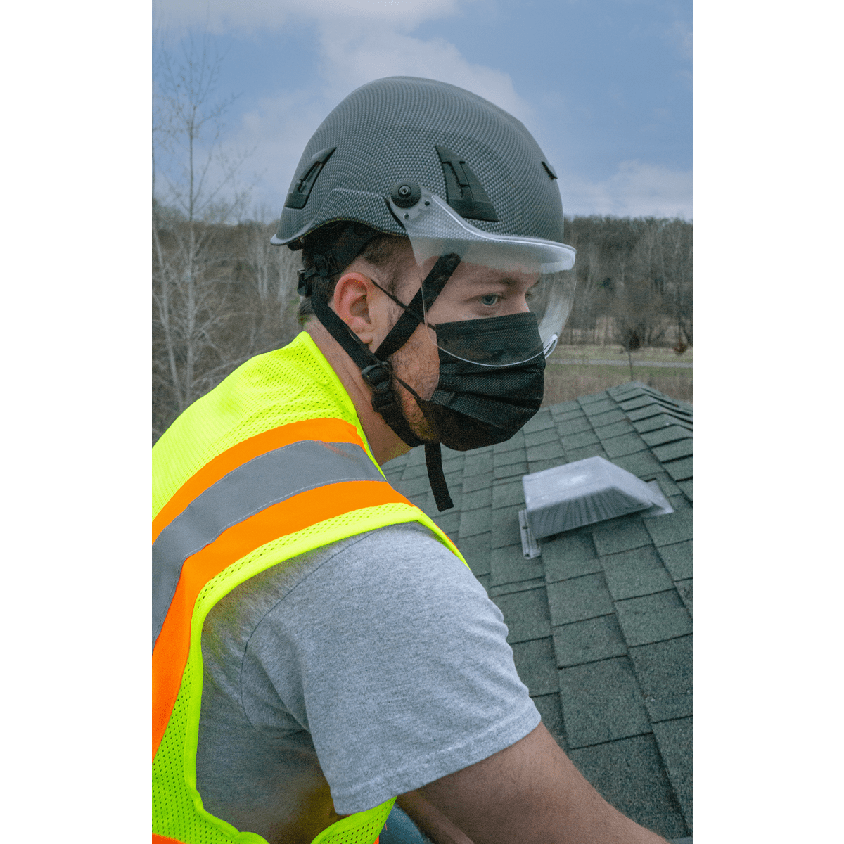 Bullhead Safety™ Head Protection - Gray Anti-Fog Toric Polycarbonate Visor for Climbing Style Helmet - HH-V73AF