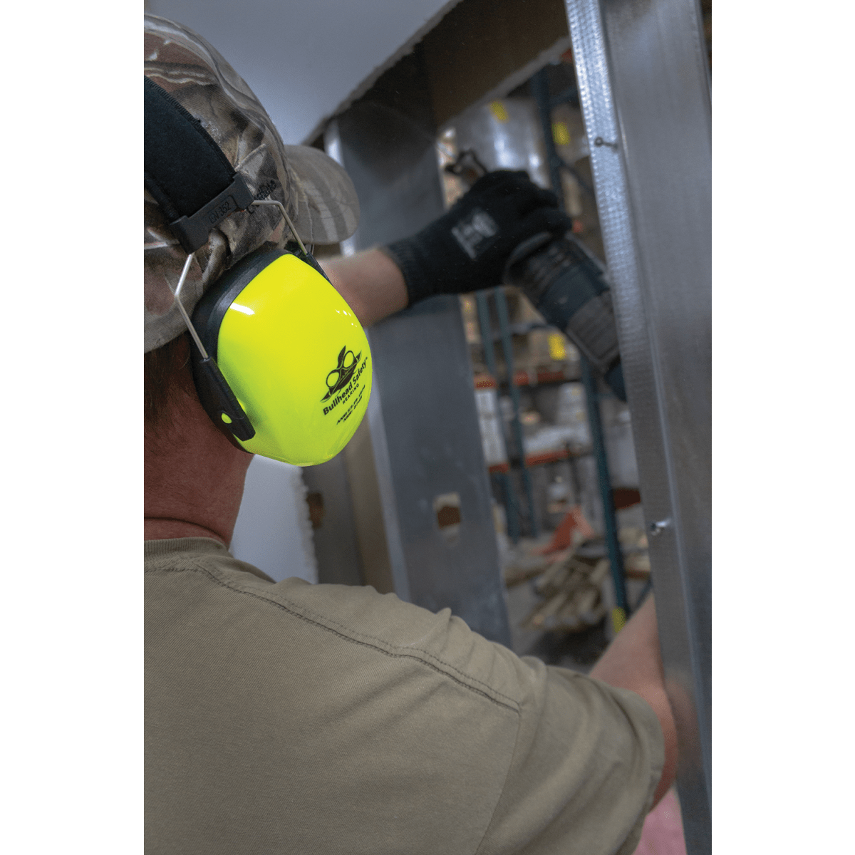 Bullhead Safety® Hearing Protection Premium High-Visibility Padded Band NRR 27 dB Earmuffs - HP-M4