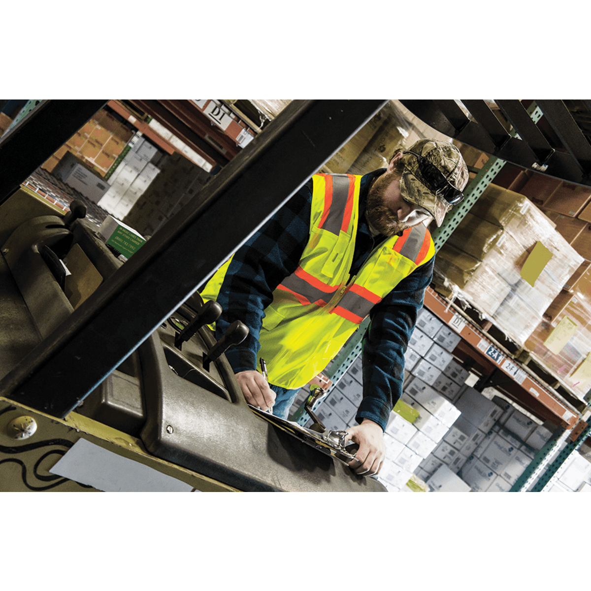 FrogWear® HV High-Visibility Yellow/Green Solid and Mesh Polyester Surveyors Vest - GLO-003