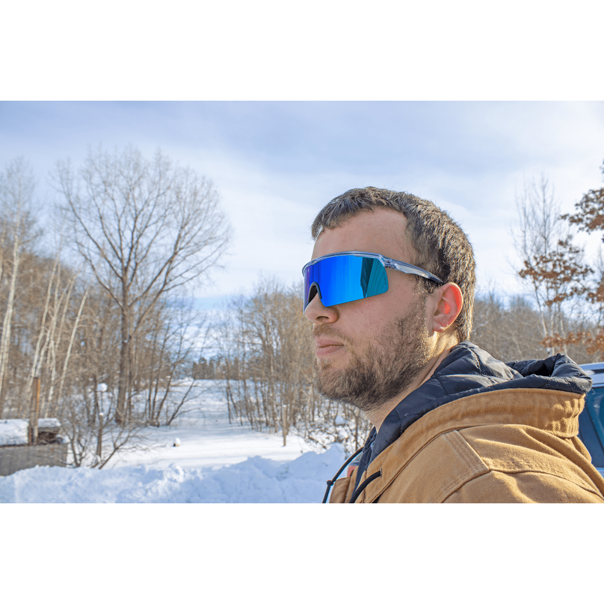 Whipray™ Blue Mirror Performance Fog Technology Polarized Lens, Silver Inlay Frame Safety Glasses - BH3219PFT