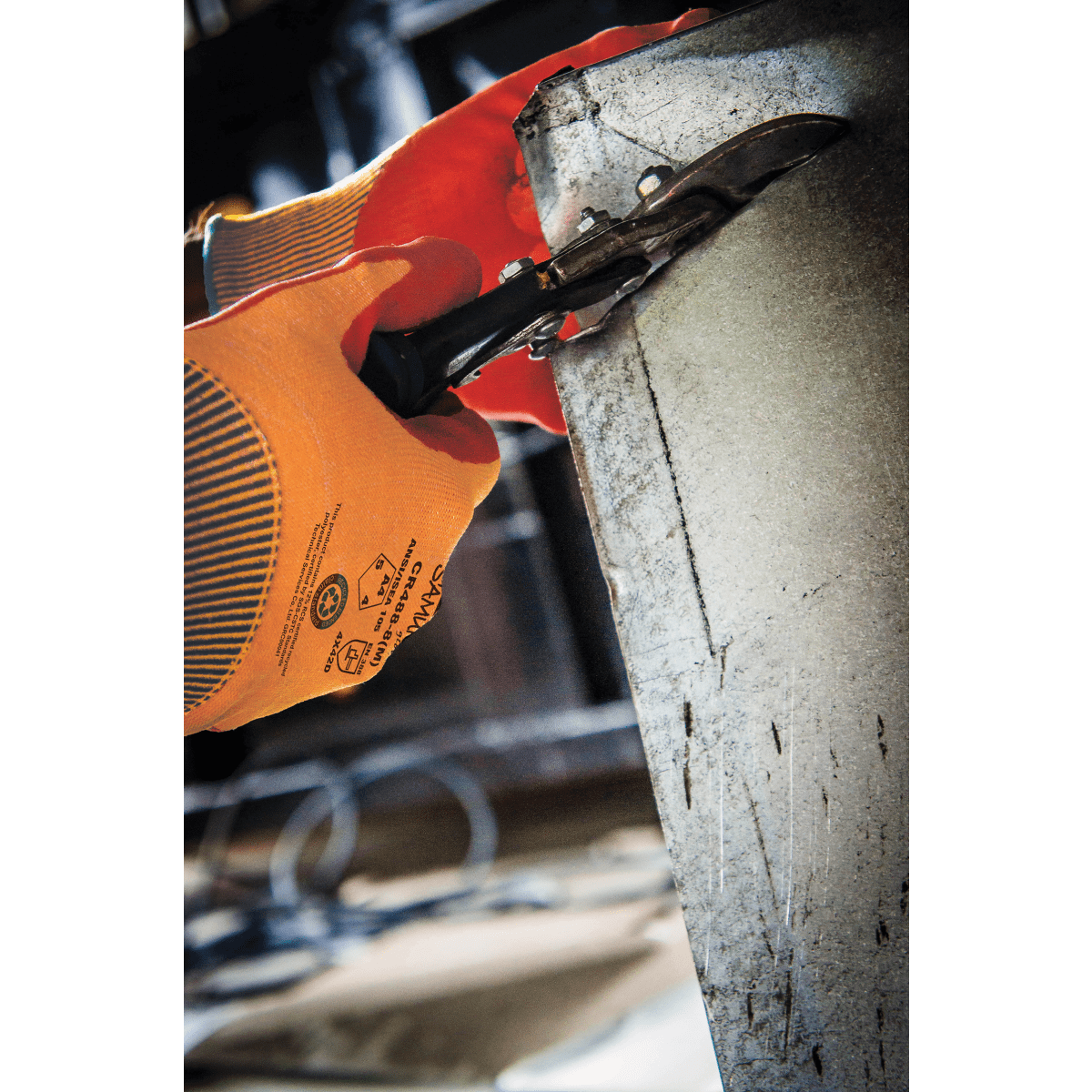 Samurai Glove® High-Visibility 18-Gauge Nitrile Coated Cut Resistant Tuffalene® UHWMPE/rPET Gloves - CR488