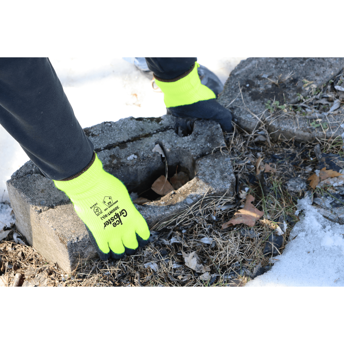 Ice Gripster® Water Repellent Low-Temperature Rubber Coated Gloves with Cut, Abrasion, and Puncture Resistance - 300INT