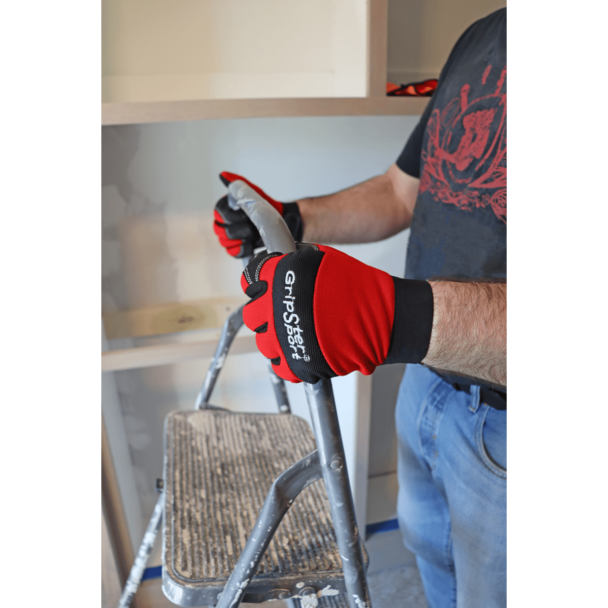 Gripster® Sport Synthetic Leather Palm Performance Mechanics Style Gloves with a Spandex Back - LIMITED STOCK - SG9000