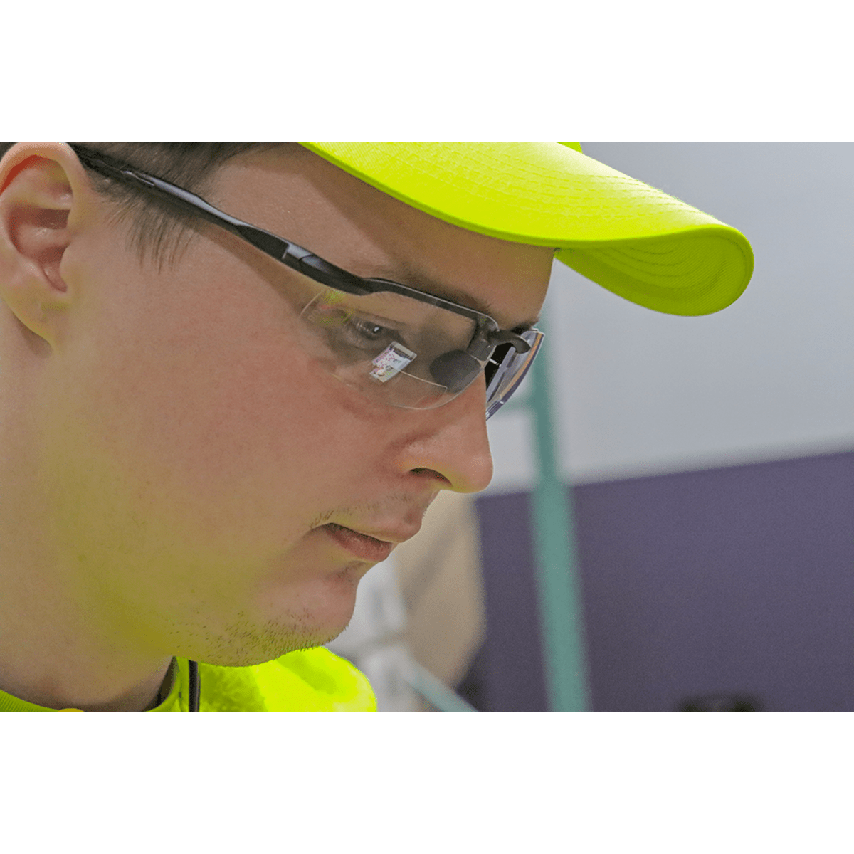 Bullhead Safety™ Head Protection High-Visibility Yellow/Green With Black Mesh Baseball Style Bump Cap - HH-H1-Y