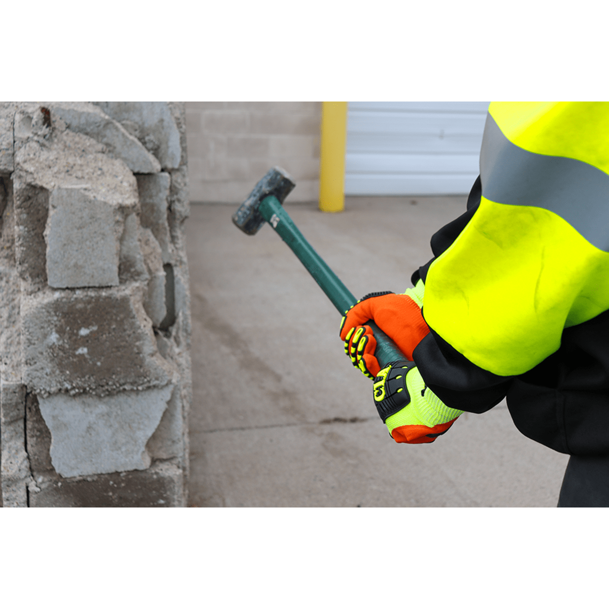 Vise Gripster® C.I.A. High-Visibility Mach Finish Nitrile-Coated Gloves with Cut, Abrasion, Puncture, and Impact Resistance - CIA995MFV