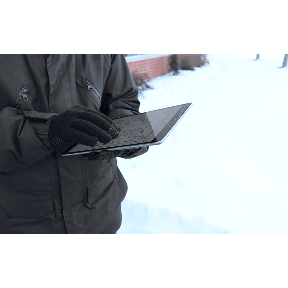 Touchscreen Compatible Acrylic String Knit Low-Temperature Gloves with Silicone Dots - IP3DB