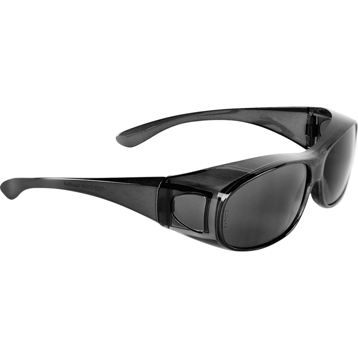 Over-the-Glass Gray Lens, Crystal Black Frame Safety Glasses - BH233