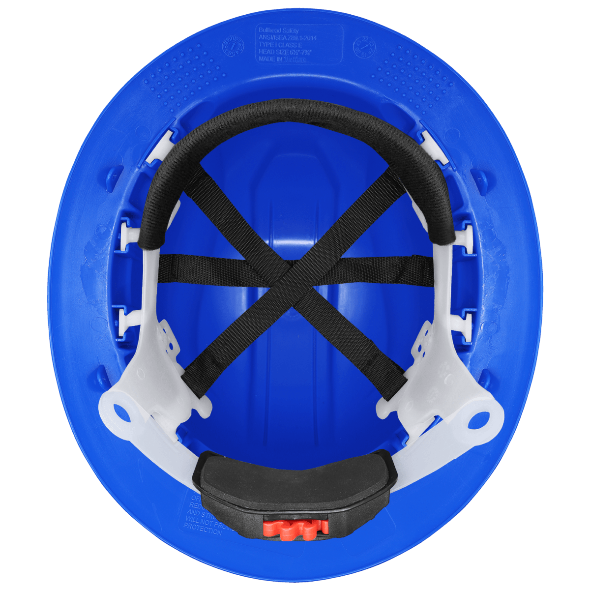 Bullhead Safety™ Head Protection Blue Unvented Full Brim Style Hard Hat With Six-Point Ratchet Suspension - HH-F1-B