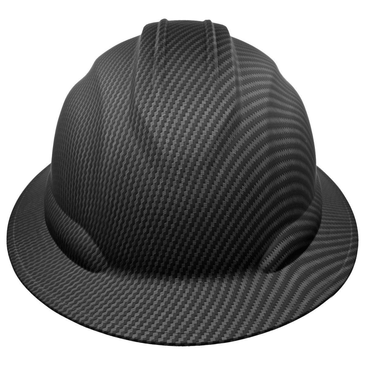 Bullhead Safety™ Head Protection Matte Black Graphite Unvented Full Brim Style Hard Hat With Six-Point Ratchet Suspension - HH-F1-C