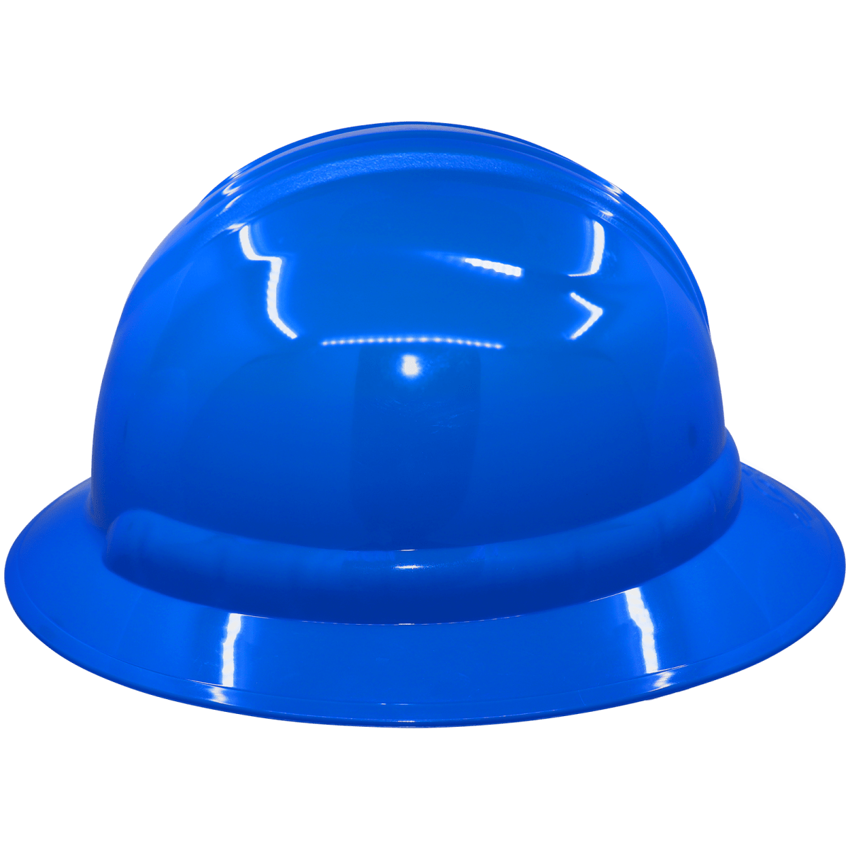 Bullhead Safety™ Head Protection Blue Unvented Full Brim Style Hard Hat With Six-Point Ratchet Suspension - HH-F1-B