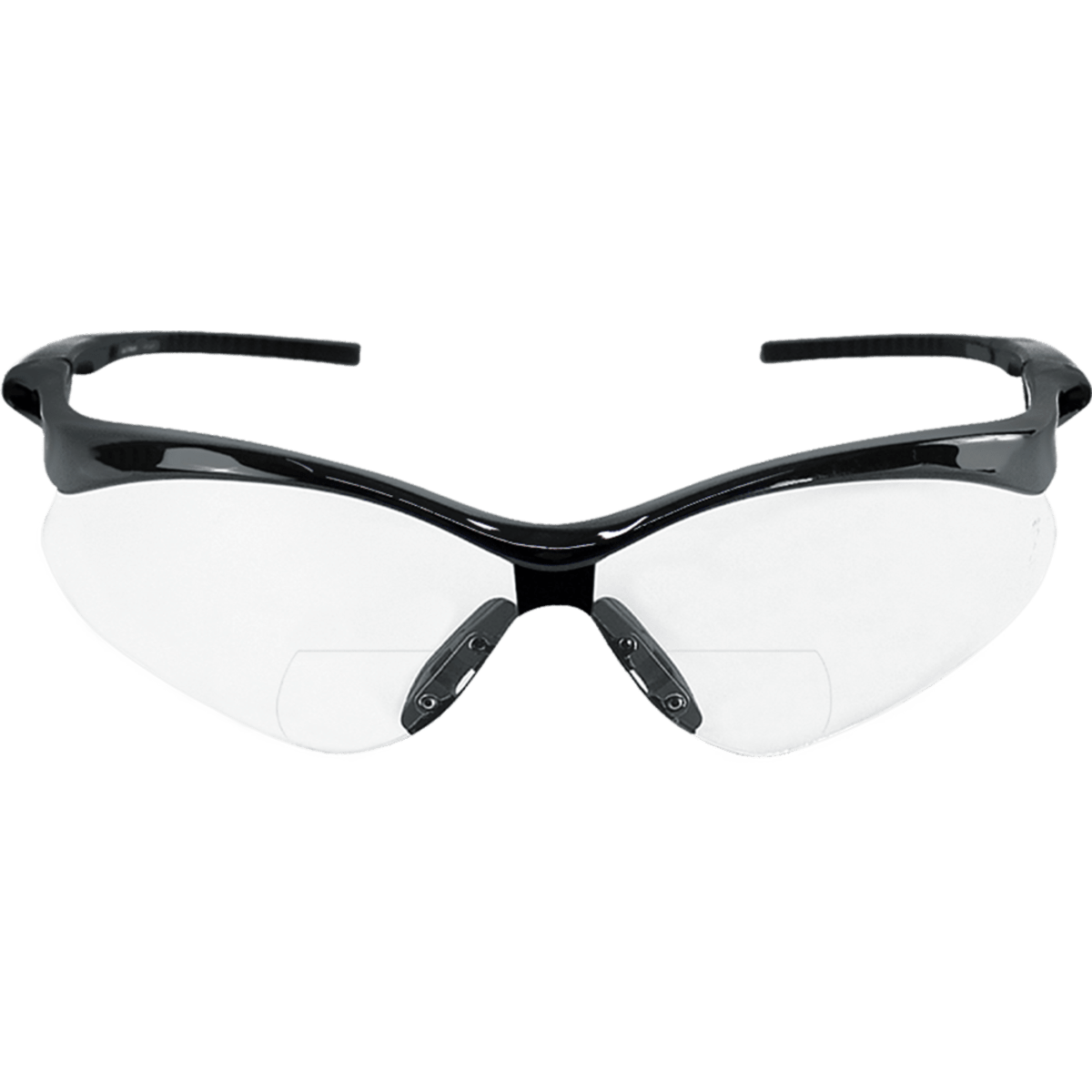 Spearfish® Clear Performance Fog Technology 2.5 Diopter Bifocal Reader Style Lens, Shiny Black Frame Safety Glasses - BH225125PFT