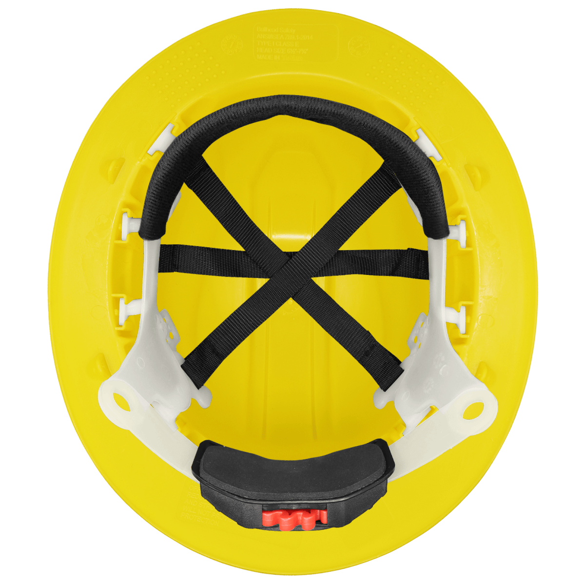 Bullhead Safety™ Head Protection Yellow Unvented Full Brim Style Hard Hat With Six-Point Ratchet Suspension - HH-F1-Y