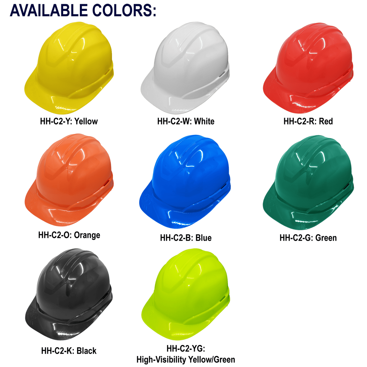Bullhead Safety™ Head Protection Black Unvented Cap Style Hard Hat With Six-Point Ratchet Suspension - HH-C2-K