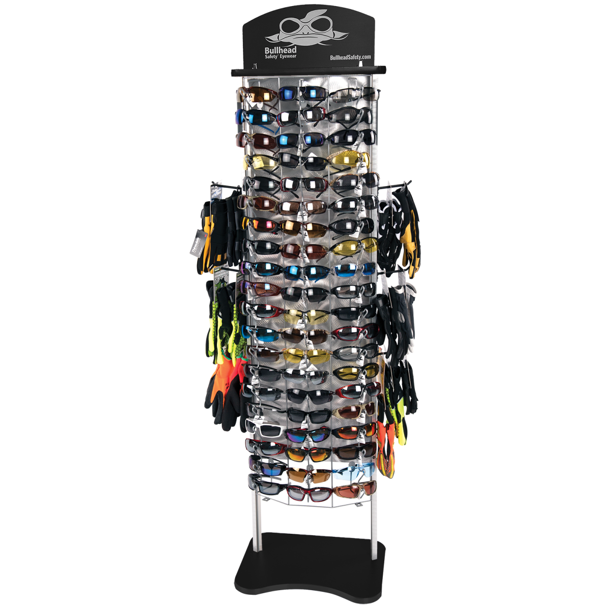 Bullhead Safety® Eyewear 60-Piece One-Sided Floor Display - BHDF60