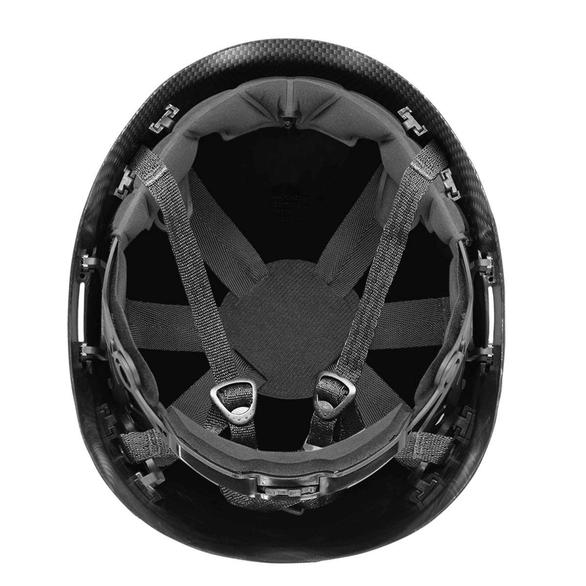 Bullhead Safety™ Head Protection - Matte Black Graphite Climbing Style Protective Helmet with Six-Point Ratchet Suspension and Four-Point Chin Strap - LIMITED STOCK - HH-CH1-CB