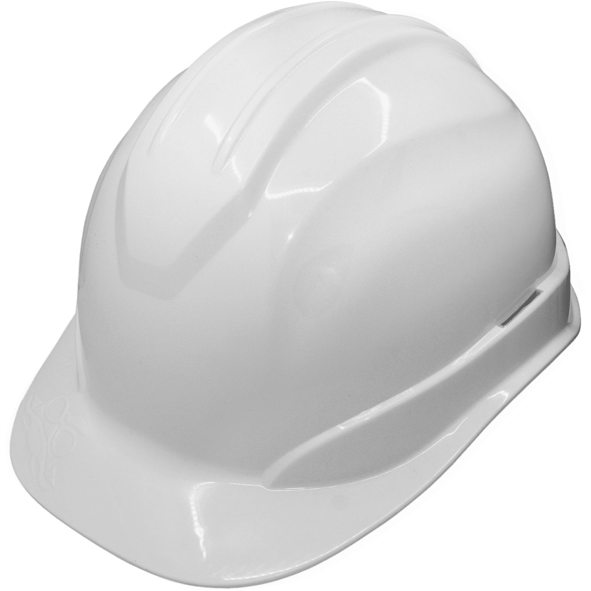 Bullhead Safety™ Head Protection White Unvented Cap Style Hard Hat With Six-Point Slide Lock Suspension - HH-C1-W