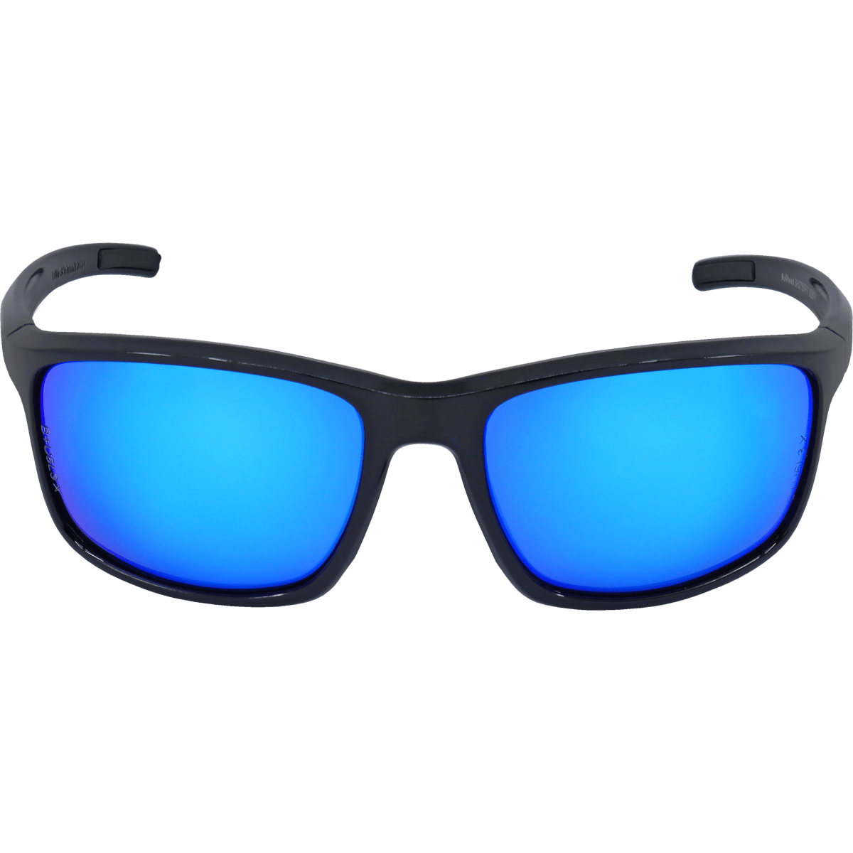 Pompano™ Blue Mirror Performance Fog Technology Lens, Shiny Black Frame Safety Glasses - BH2759PFT