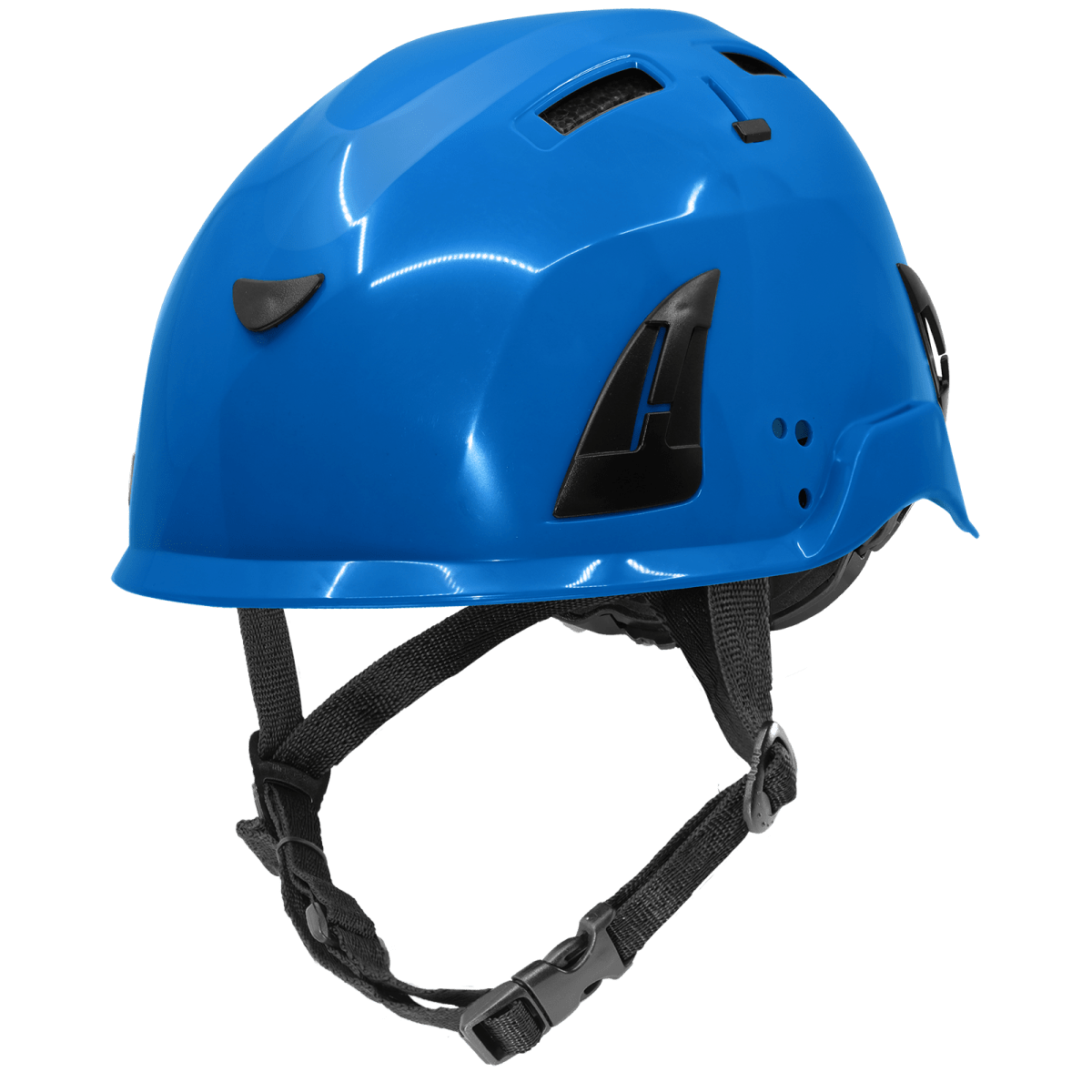 Bullhead Safety™ Head Protection Blue Type 2 Climbing Style Protective Helmet with Optional Venting, a Four-Point Chin Strap, and a Ratchet Suspension - HH-CH2-B