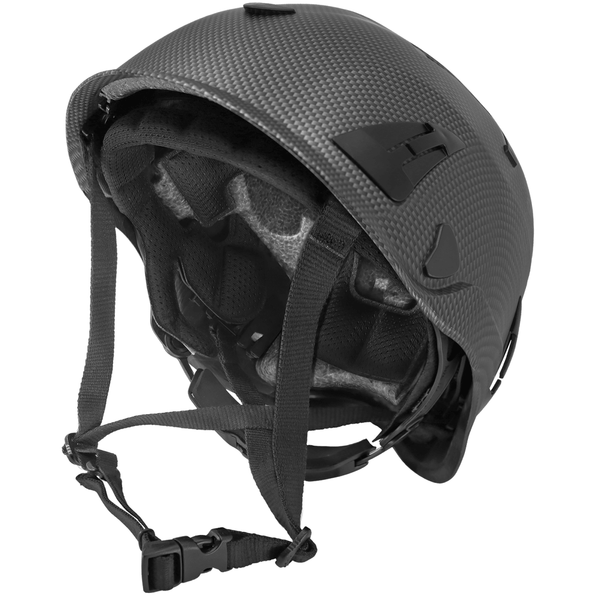 Bullhead Safety™ Head Protection Matte Black Graphite Type 2 Climbing Style Protective Helmet with Optional Venting, a Four-Point Chin Strap, and a Ratchet Suspension - HH-CH2-CB