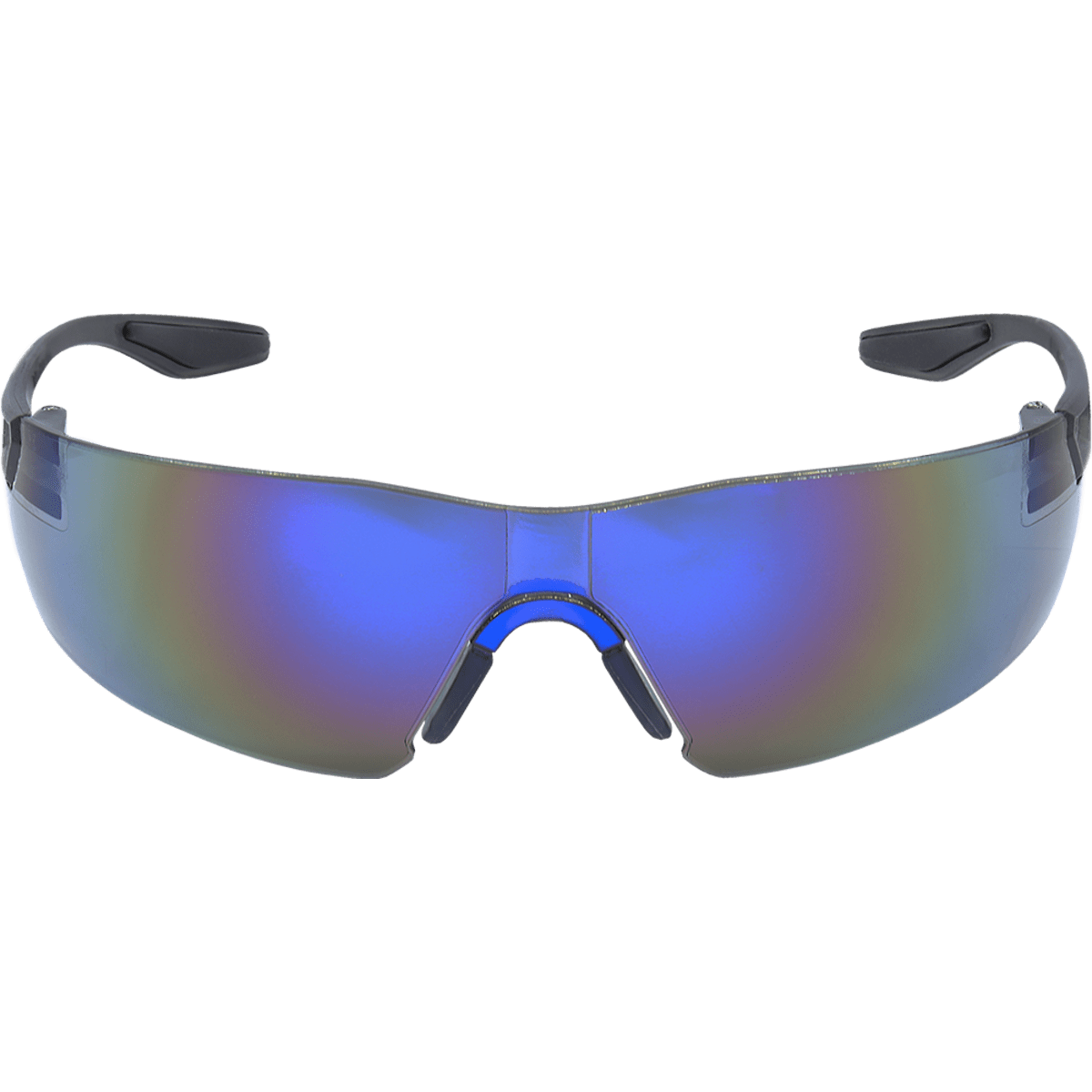 Discus™ Blue Mirror Lens, Frosted Black Frame Safety Glasses - BH2819