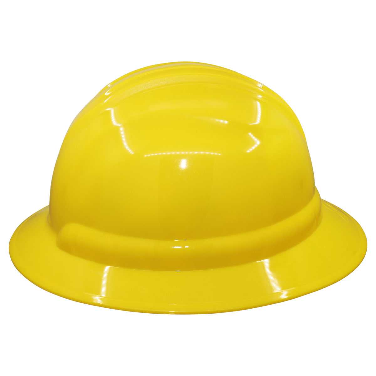 Bullhead Safety™ Head Protection Yellow Unvented Full Brim Style Hard Hat With Six-Point Ratchet Suspension - HH-F1-Y