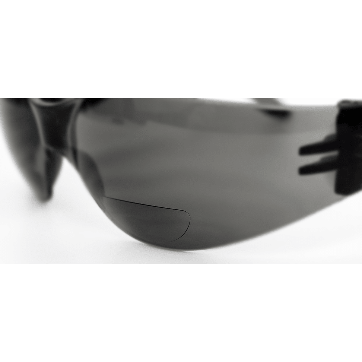 Torrent™ Gray 2.5 Diopter Bifocal Reader Style Lens, Frosted Black Frame Safety Glasses - BH113325