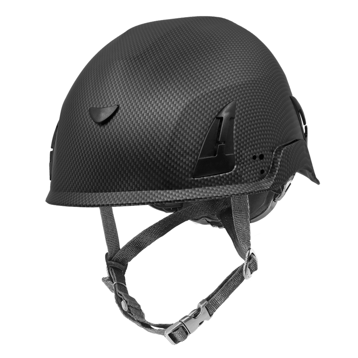 Bullhead Safety™ Head Protection - Matte Black Graphite Climbing Style Protective Helmet with Six-Point Ratchet Suspension and Four-Point Chin Strap - LIMITED STOCK - HH-CH1-CB