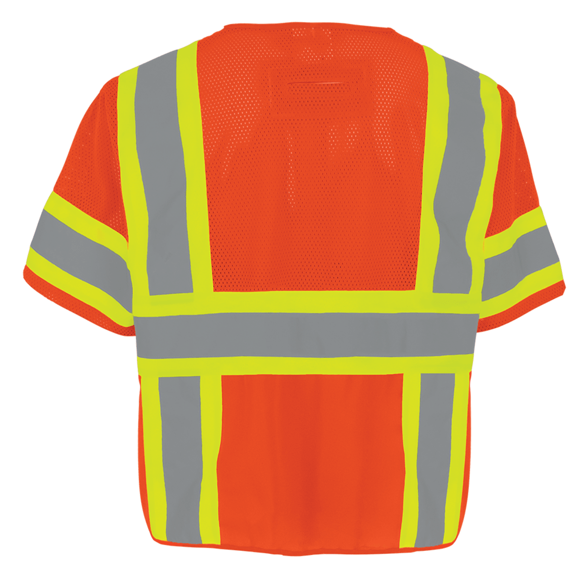 FrogWear® HV Mesh/Solid Polyester High-Visibility Orange Surveyors Safety Vest - GLO-147