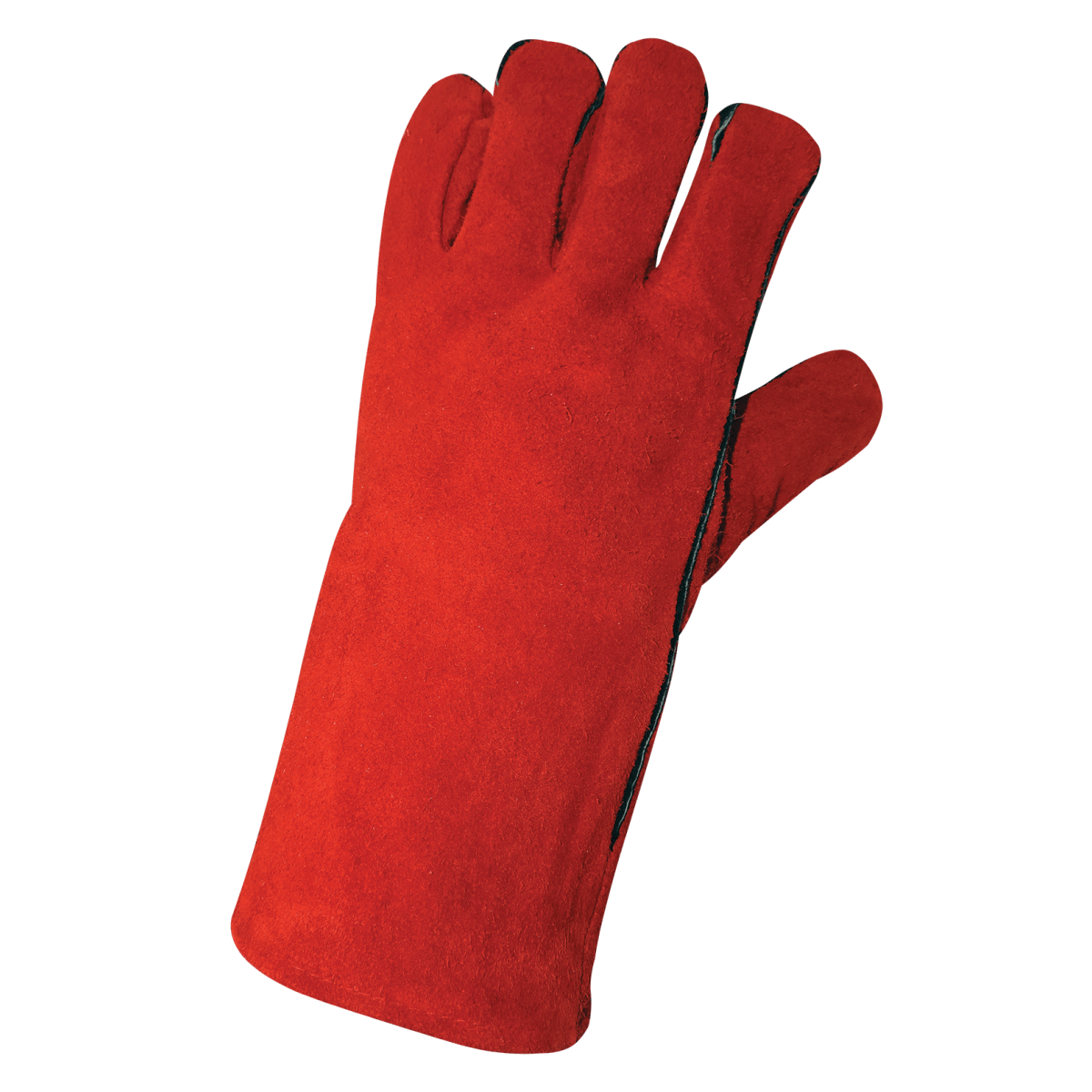 Economy-Grade Split Leather Red Welders Gloves with Thermal-Knit Lining - 1200E
